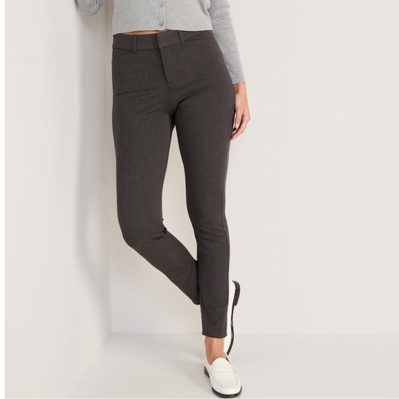 Old Navy Dark Heather Grey Pixie High Rise Skinny Pants - Picture 1 of 7